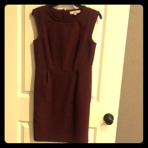 Loft burgundy knee length dress